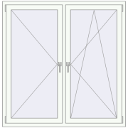 REHAU SYNEGO MD 1350x1450 мм Білий (RAL 9016) з двох сторін