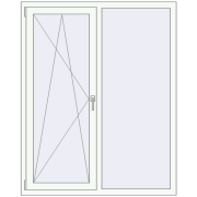 REHAU Euro 60 1270x1580 мм Білий (RAL 9016) з двох сторін REHAU Euro 60 1270x1580 мм Білий (RAL 9016) з двох сторін
