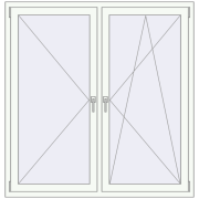 Вікна 1450x1500 мм REHAU Brillant-Design Білий (RAL 9016) з двох сторін