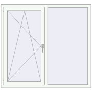 REHAU Euro 60 1400x1300 мм Білий (RAL 9016) з двох сторін REHAU Euro 60 1400x1300 мм Білий (RAL 9016) з двох сторін