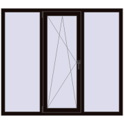 REHAU Euro 70 1650x1450 мм BLACK_BROWN з двох сторін