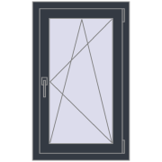 REHAU Euro 60 580x950 мм ANTHRACITE_GREY_STRUKTURAL з двох сторін