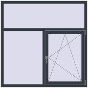 REHAU Euro 60 1500x1500 мм ANTHRACITE_GREY_STRUKTURAL з двох сторін