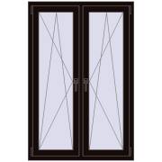 REHAU Euro 70 1000x1500 мм BLACK_BROWN з двох сторін