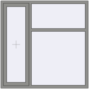 Вікна 1500x1500 мм Altest Pony 375 RAL 9007 Grey aluminium з двох сторін