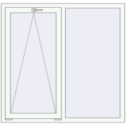 Вікна 1350x1300 мм REHAU Euro 70 Білий (RAL 9016) з двох сторін