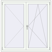 REHAU Euro 70 1440x1430 мм Білий (RAL 9016) з двох сторін