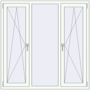 REHAU Euro 70 1450x1450 мм Білий (RAL 9016) з двох сторін REHAU Euro 70 1450x1450 мм Білий (RAL 9016) з двох сторін