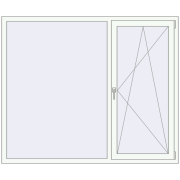 Вікна 1800x1500 мм REHAU Euro 60 Білий (RAL 9016) з двох сторін