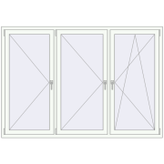 Вікна 2100x1450 мм REHAU SYNEGO MD Білий (RAL 9016) з двох сторін