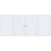 REHAU Euro 60 3615x1530 мм Білий (RAL 9016) з двох сторін