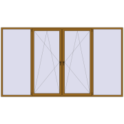 Вікна 3700x2100 мм REHAU Euro 70 LIGHT_OAK з двох сторін Вікна 3700x2100 мм REHAU Euro 70 LIGHT_OAK з двох сторін