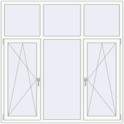 REHAU Euro 60 1800x1800 мм Білий (RAL 9016) з двох сторін REHAU Euro 60 1800x1800 мм Білий (RAL 9016) з двох сторін