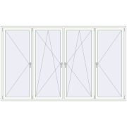 Вікна 3000x1800 мм REHAU Euro 60 Білий (RAL 9016) з двох сторін