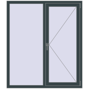 Вікна 1300x1500 мм Altest Pony 375 RAL 7026 Granite grey з двох сторін