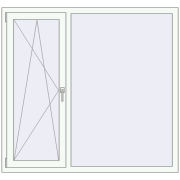 Вікна 1500x1400 мм REHAU SYNEGO MD Білий (RAL 9016) з двох сторін