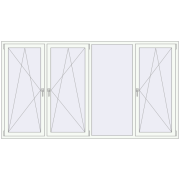 REHAU Euro 60 2680x1480 мм Білий (RAL 9016) з двох сторін REHAU Euro 60 2680x1480 мм Білий (RAL 9016) з двох сторін
