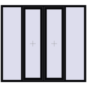 Вікна 2000x1800 мм Altest Pony 375 RAL 9005 Jet black з двох сторін