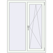 Вікна 970x1350 мм REHAU Euro 70 Білий (RAL 9016) з двох сторін