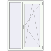 REHAU SYNEGO MD 1000x1400 мм WALNUT ззовні