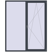 Вікна 1800x2200 мм REHAU Euro 70 ANTHRACITE_GREY_STRUKTURAL з двох сторін