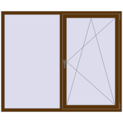 REHAU Euro 70 1800x1500 мм WALNUT з двох сторін