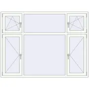 REHAU Euro 60 2000x1500 мм Білий (RAL 9016) з двох сторін REHAU Euro 60 2000x1500 мм Білий (RAL 9016) з двох сторін