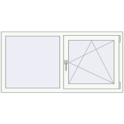 REHAU Euro 60 1400x700 мм Білий (RAL 9016) з двох сторін