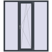 REHAU Euro 60 1500x1700 мм ANTHRACITE_GREY_STRUKTURAL з двох сторін