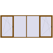 REHAU Euro 60 4200x1800 мм GOLDEN OAK з двох сторін