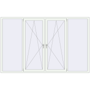 REHAU Euro 60 2700x1700 мм Білий (RAL 9016) з двох сторін REHAU Euro 60 2700x1700 мм Білий (RAL 9016) з двох сторін