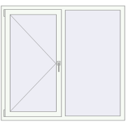 REHAU Euro 70 1400x1300 мм Білий (RAL 9016) з двох сторін