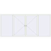 Вікна 3700x1650 мм REHAU Brillant-Design Білий (RAL 9016) з двох сторін