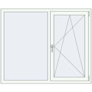 REHAU Euro 60 1450x1200 мм Білий (RAL 9016) з двох сторін REHAU Euro 60 1450x1200 мм Білий (RAL 9016) з двох сторін