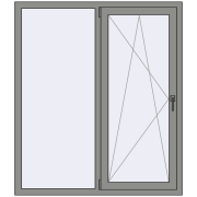 Вікна 1300x1500 мм Altest Pony 375 RAL 9007 Grey aluminium з двох сторін