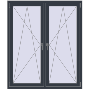 REHAU SYNEGO MD 1340x1580 мм ANTHRACITE_GREY_STRUKTURAL з двох сторін