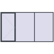 REHAU Euro 70 3900x2200 мм ANTHRACITE_GREY_STRUKTURAL з двох сторін