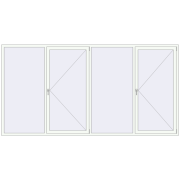 Вікна 3500x1800 мм REHAU Euro 60 Білий (RAL 9016) з двох сторін