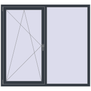 REHAU Euro 70 1677x1537 мм ANTHRACITE_GREY_STRUKTURAL з двох сторін