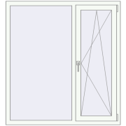 REHAU Euro 70 1300x1400 мм Білий (RAL 9016) з двох сторін