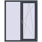 Вікна 1200x1500 мм REHAU SYNEGO MD ANTHRACITE_GREY_STRUKTURAL з двох сторін