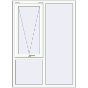 REHAU Euro 70 1100x1500 мм Білий (RAL 9016) з двох сторін REHAU Euro 70 1100x1500 мм Білий (RAL 9016) з двох сторін