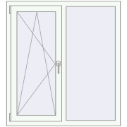 Вікна 1100x1200 мм REHAU Euro 60 Білий (RAL 9016) з двох сторін