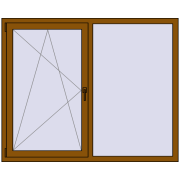 REHAU Euro 60 1600x1300 мм GOLDEN OAK з двох сторін