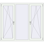 REHAU Euro 70 1615x1425 мм Білий (RAL 9016) з двох сторін