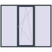 REHAU SYNEGO MD 2400x2000 мм ANTHRACITE_GREY_STRUKTURAL з двох сторін