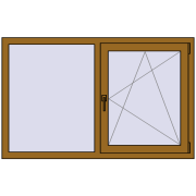 REHAU Euro 60 1430x900 мм LIGHT_OAK з двох сторін