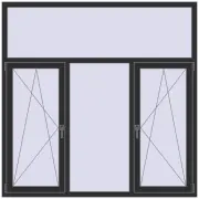 REHAU Euro 60 1800x1800 мм ANTHRACITE_GREY_GLATT з двох сторін REHAU Euro 60 1800x1800 мм ANTHRACITE_GREY_GLATT з двох сторін