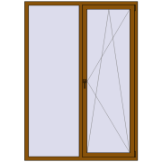 REHAU Euro 70 1470x2070 мм GOLDEN OAK з двох сторін