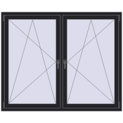 REHAU Brillant-Design 1700x1350 мм BLACK_ULTI-MATT з двох сторін
